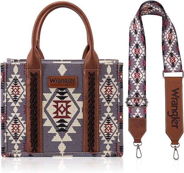 Montana West Wrangler Aztec Tote: Gray