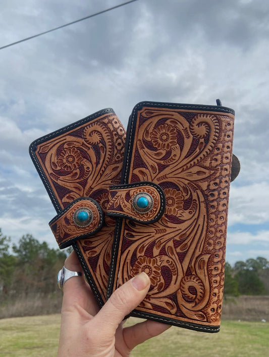 Tooled Leather Western Women’s Wallet