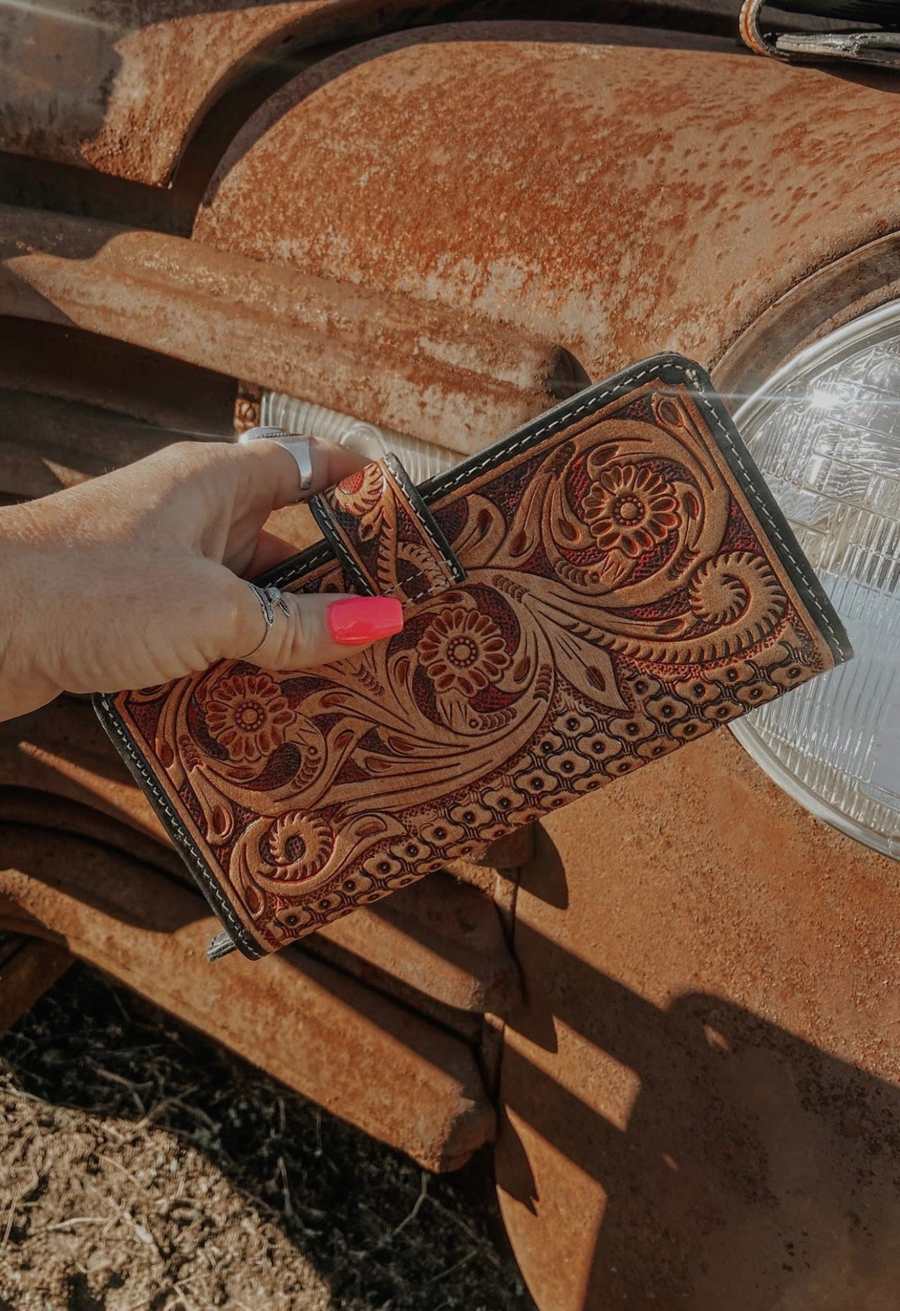 Tooled Leather Western Women’s Wallet