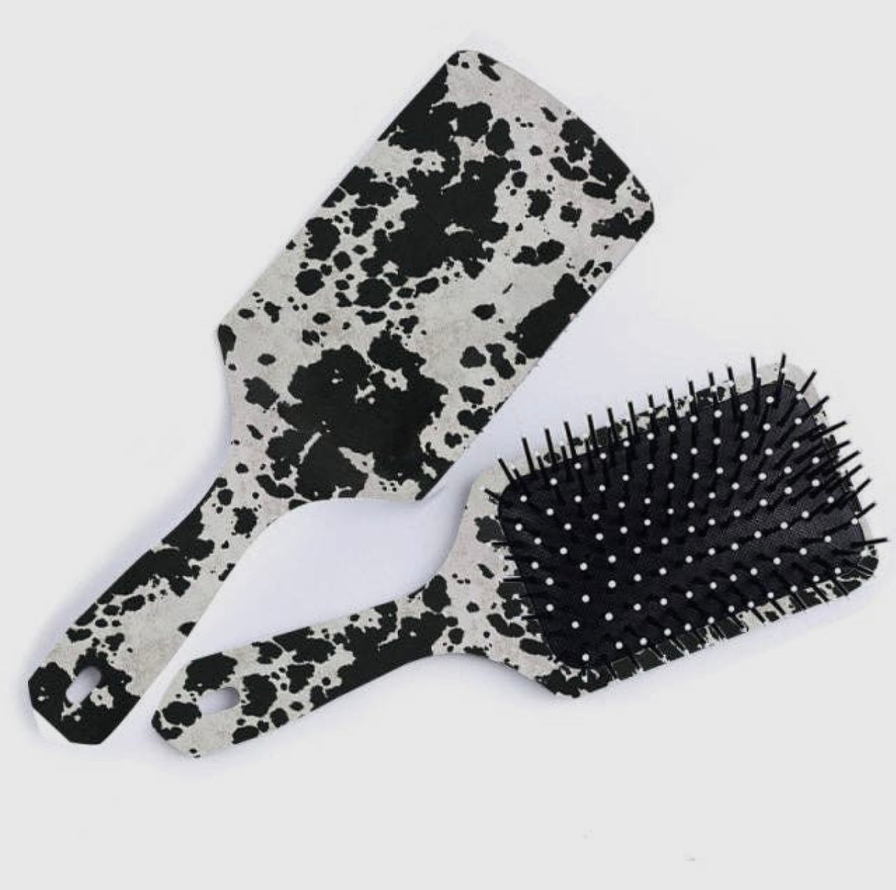 Black Cowhide Hairbrush