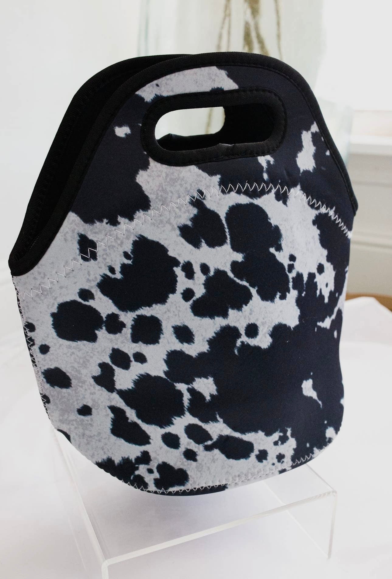 Black Cowhide Lunch Tote
