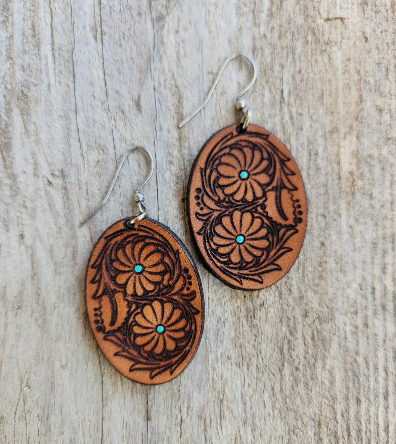 “Laura” Handmade Leather Earrings