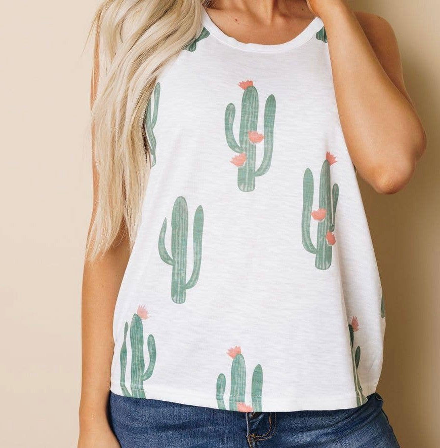 Cactus Print Tank Top