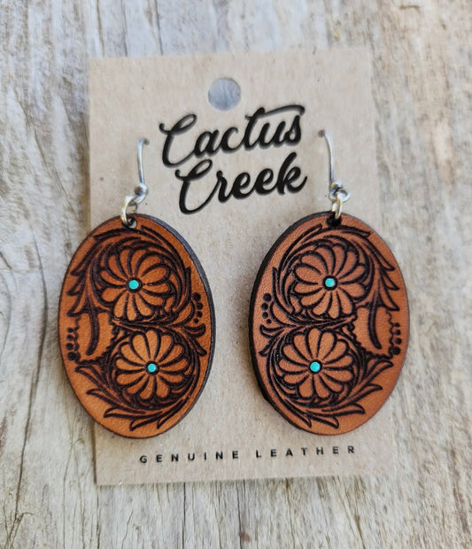 “Laura” Handmade Leather Earrings